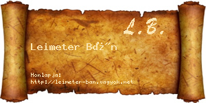Leimeter Bán névjegykártya